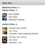 Actor infos